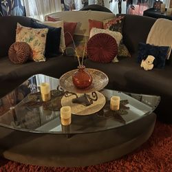 Contemporary Sectional sofa Set, Ottoman And Table 