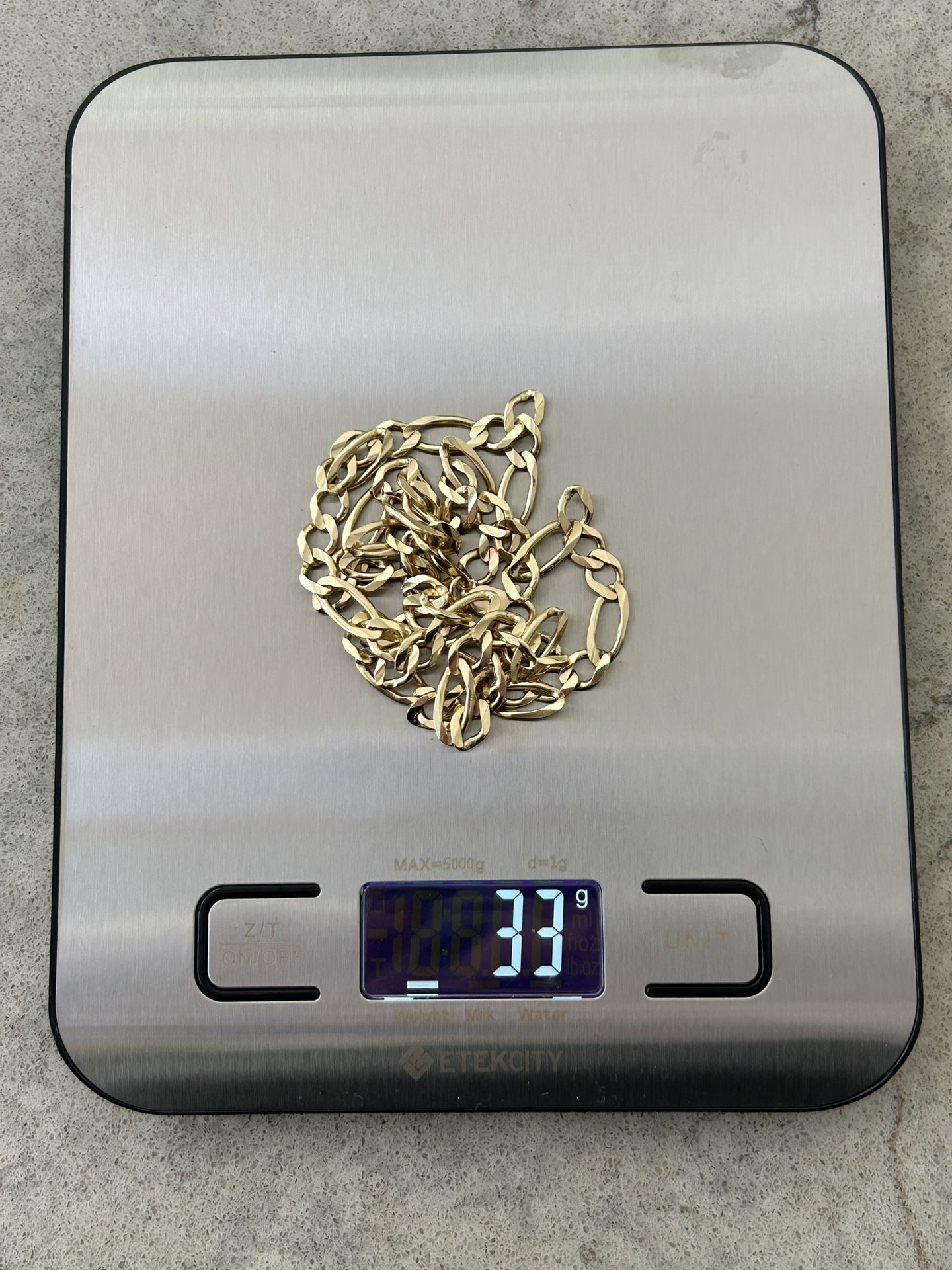 14k Gold Figaro link chain 24”