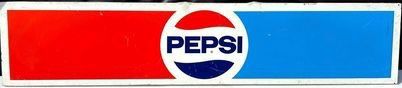 Vintage Original 1960s Pepsi Cola Metal Store Display Sign 48"x 10" - NICE