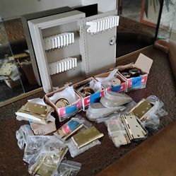 Brass door hinges and door stoppers