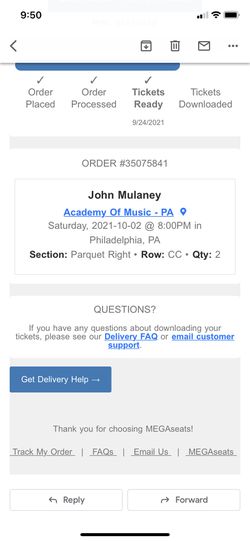 2 Tickets (#1 Comedian JOHN MULANEY ) Oct 3rd  Phila Thumbnail