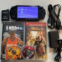 PSP 1000 - IPS Modded Screen w/4 Games And Extra Battery + Charger