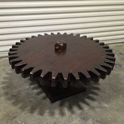 Vintage 1970s Ethan Allen Cog table