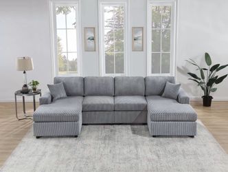 🏡 New Gray Sofa U-Shape Sectional Couch