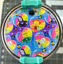 Lisa Frank Inspired Horror Lid Toppers for 40oz Tumblers | Tumbler Accessories, Decoration