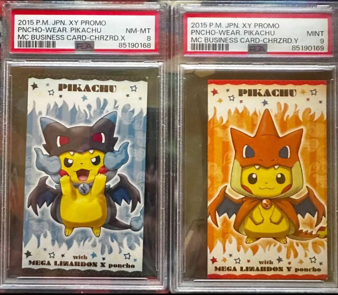 Pokemon 2015 Poncho Pikachu Mega Charizard X & Y Japanese Business Card Promo