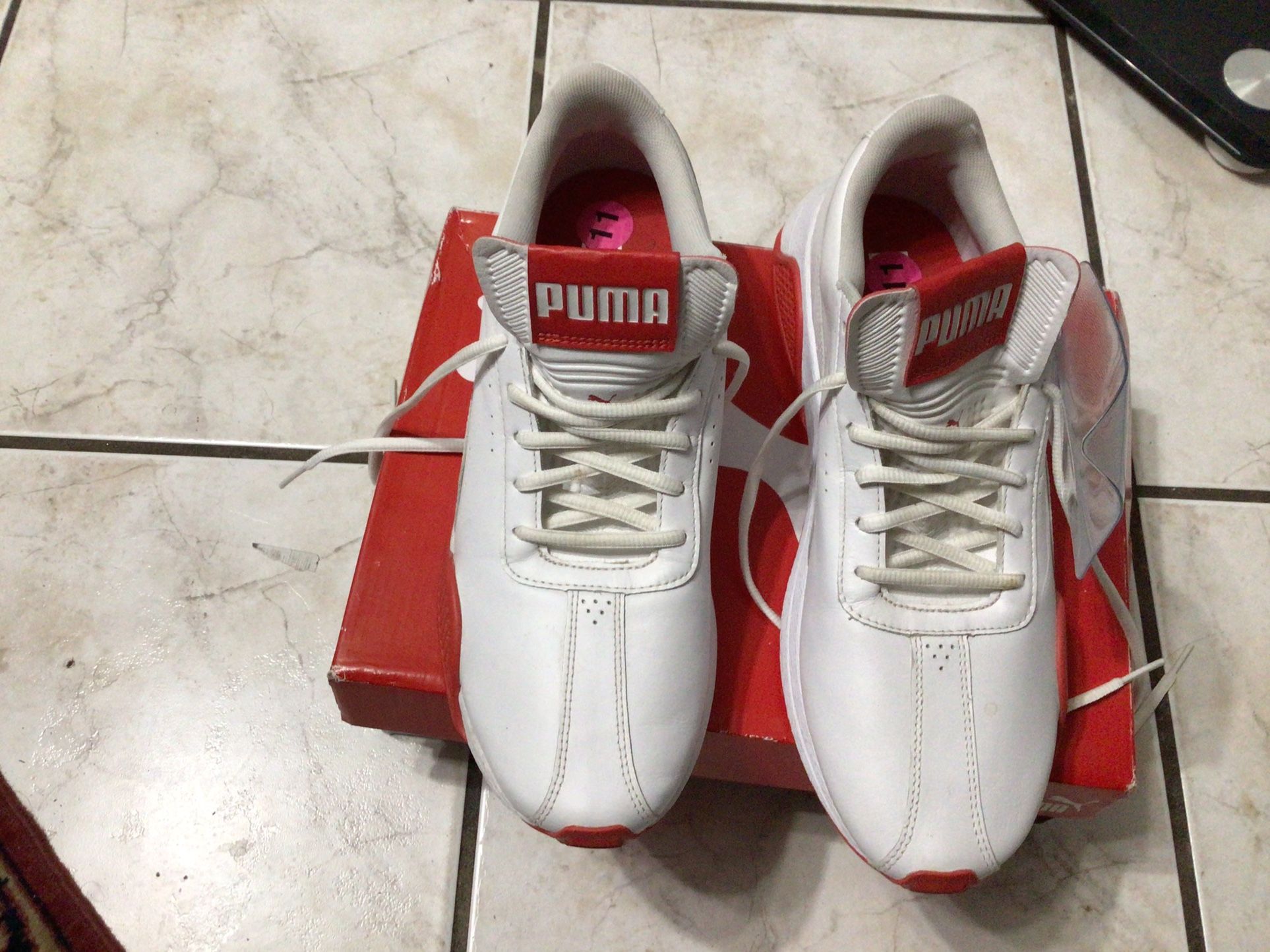 PUMA SNEAKERS TURIN O SOFT WHITE RED SZ 11 NEW