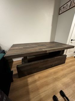 table - medieval style dining / tabletop gaming w/ wood bench