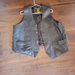 Leather Motorcycle Vest - Mens