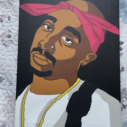 Tupac Shakur 2PAC Canvas Wall Art Portrait Canvas Print Death Row HipHop Paint