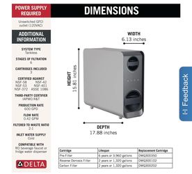 Delta Clarifi Tankless Under Sink 6-stage Reverse Osmosis System in a sealed box with faucet.