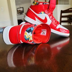 Jordan 1 Mid Barcelona Sweater Red Patent (Size 10M)