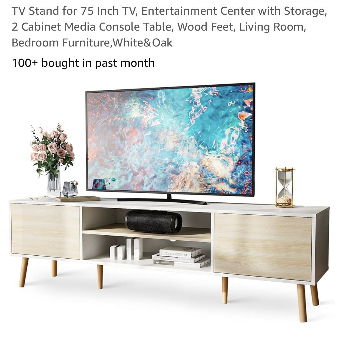 TV Stand for 75 inch/ Entertainment Center with storage