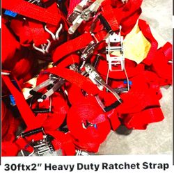 30’x2” Heavy Duty Ratchet Strap With Wire Hooks $10x1