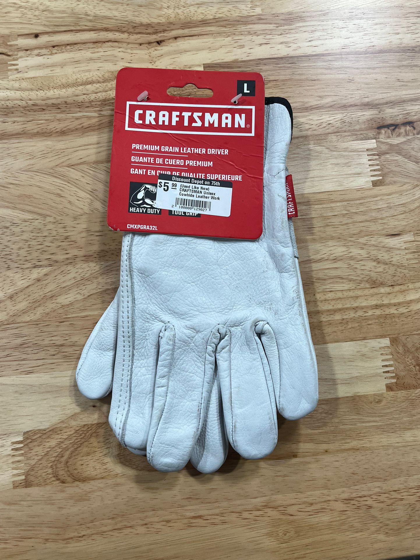 CRAFTSMAN UNISEX COWHIDE LEATHER WORK GLOVE LEATHER 