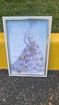 Framed Butterfly Dress Wall Art Print