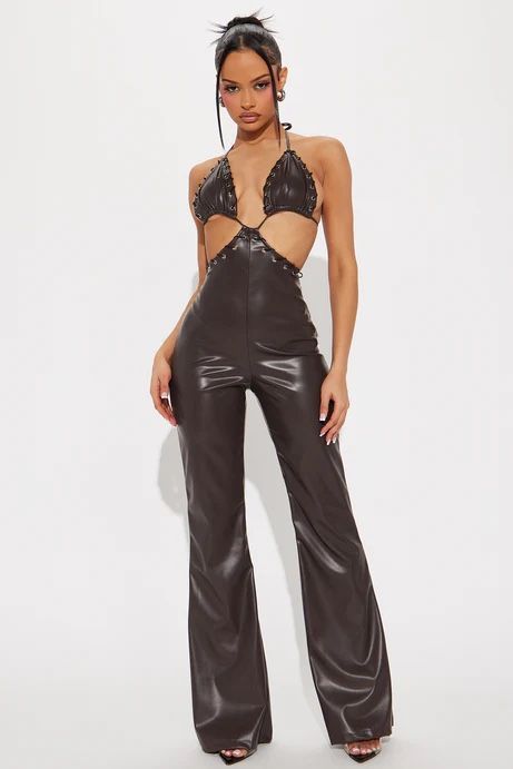 Faux Leather Jumpsuit