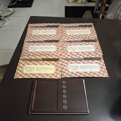 "NEW " Vintage 1989 7 PC Stainless Steel Steak Knife Set With Magnetized Storage Board That Can Lay Flat Or Hang Up Reader's Digest