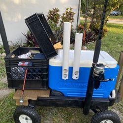 Fishing Cart Home Made Comes With Cooler (no Rods) 