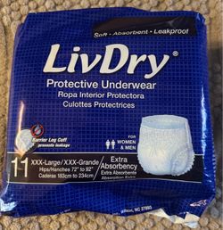 New LivDry Ultimate Adult Incontinence Protective Diapers Underwear Max Absorbent Size 3XL - 11 Cnt