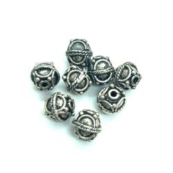 Sterling Ball Rope Textured Beads