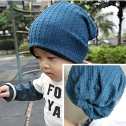 3 Boys Slouchy Beanies 12-24 Months Teal Brown Gray