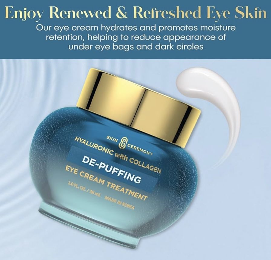 Hyaluronic Acid Collagen De-Puffing Eye Cream Korean Skin Care All Skin Types
