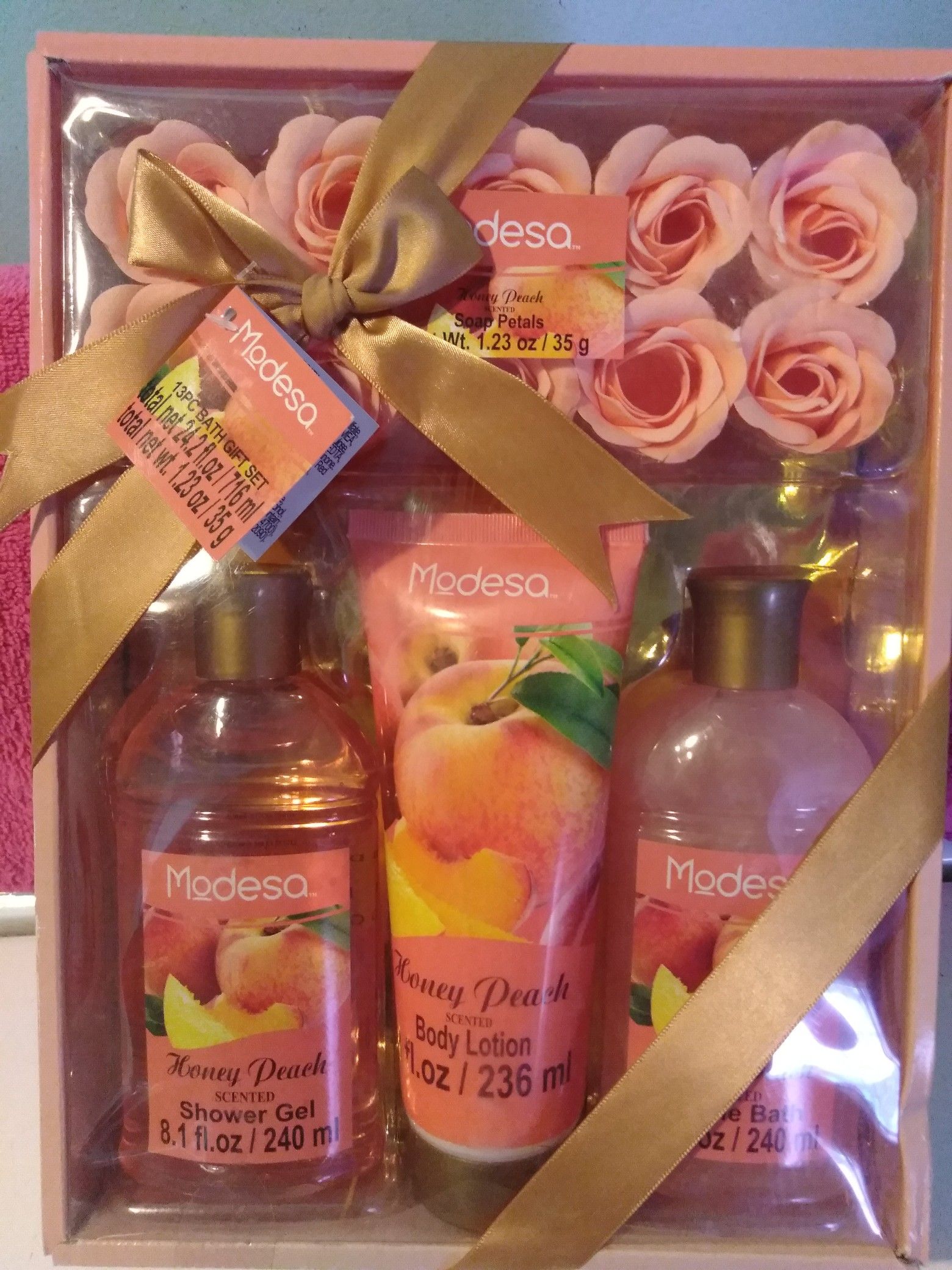 Modesa honey peach body wash set