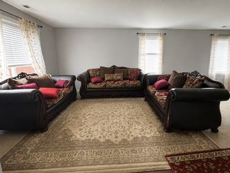 6 pc couch + tables + lamp combo