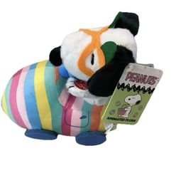 Peanuts Animated Snoopy in a Car & Plays Music Battery Operated New With Tags