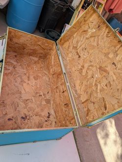 Large Blue Storage Trunk with OSB Interior