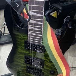 Jackson JS Series Dinky JS20 DKQ 2PT Electric Guitar, Transparent Green Burst