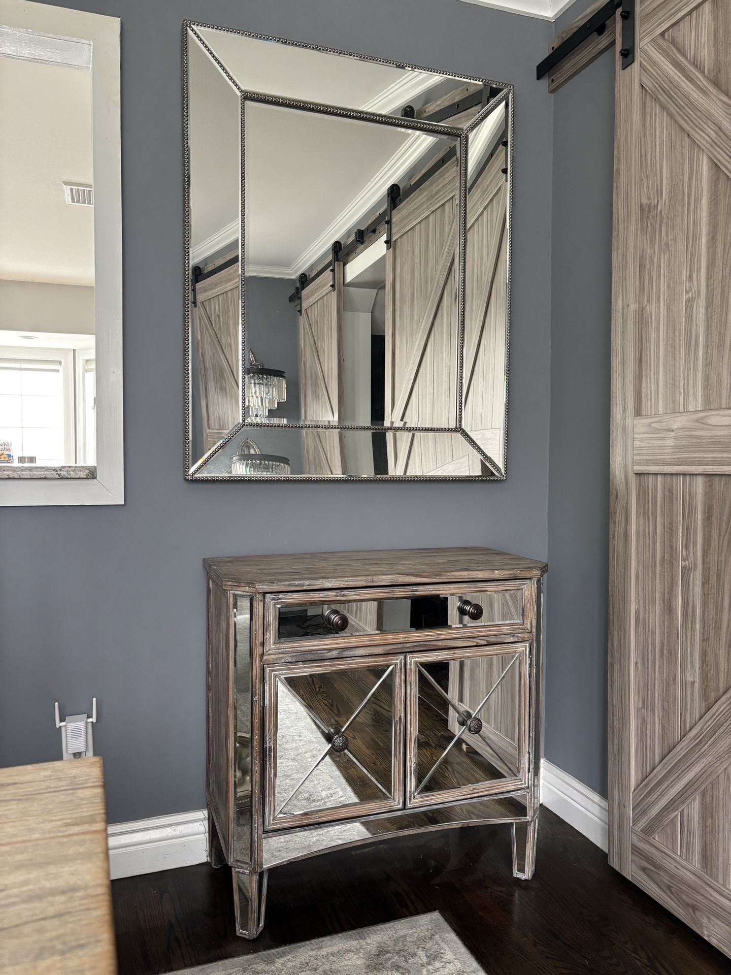 Set Of Mirrored Buffet Cabinets & Mirrors