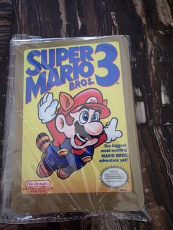 Super Mario 3 Metal Sign With Base Stand 