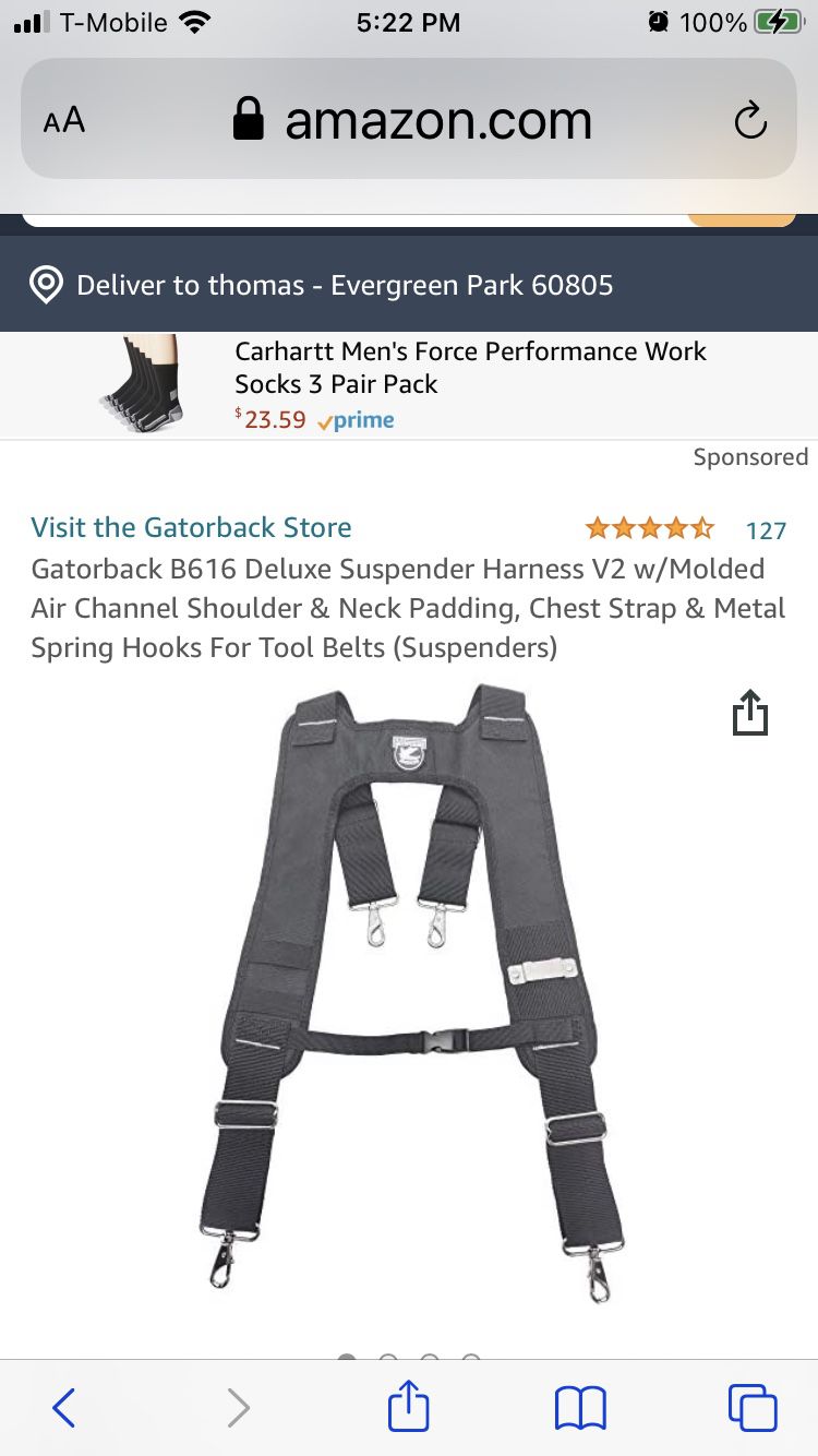 Gatorback Tool Belt Suspenders 