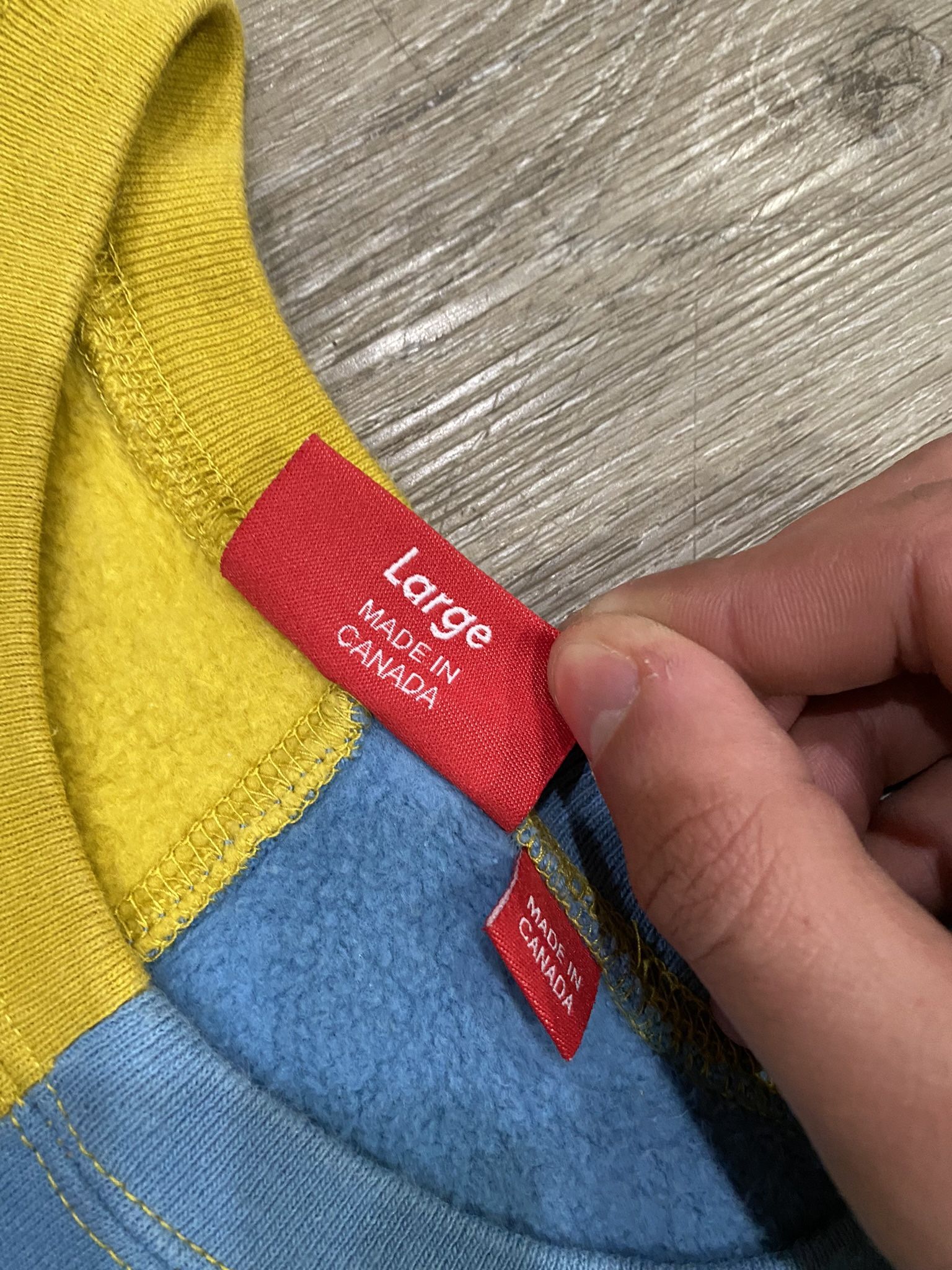 Supreme Split Crewneck Sweatshirt Mustard SIZE L Men s clothing