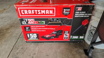 Craftman electric lawn mower and blower.
