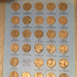 Lincoln Penny Album As Shown 1941 -