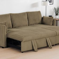 Brand New Light Brown Sectional Sofa Sleeper 