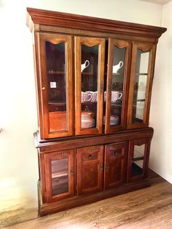 2 solid wood hutches