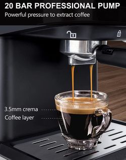 ICUIRE 20 Bar Espresso Machine with Milk Frother, 1.5L/50oz Removable Water  Tank, 1050W Semi-Automatic Espresso/Latte/Cappuccino Machines for Home  Barista, Office