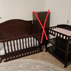 Crib/toddler bed & changing table