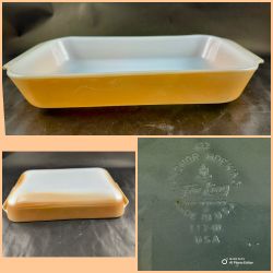 50s-60s Vintage Fire-King Lusterware Peach 1.5qt Casserole Dish #432