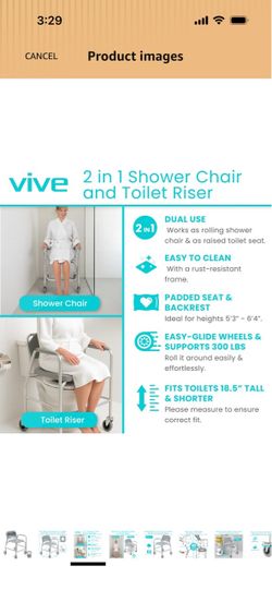 New in box shower toilet chair