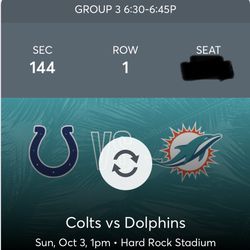 Dolphins VS Colts