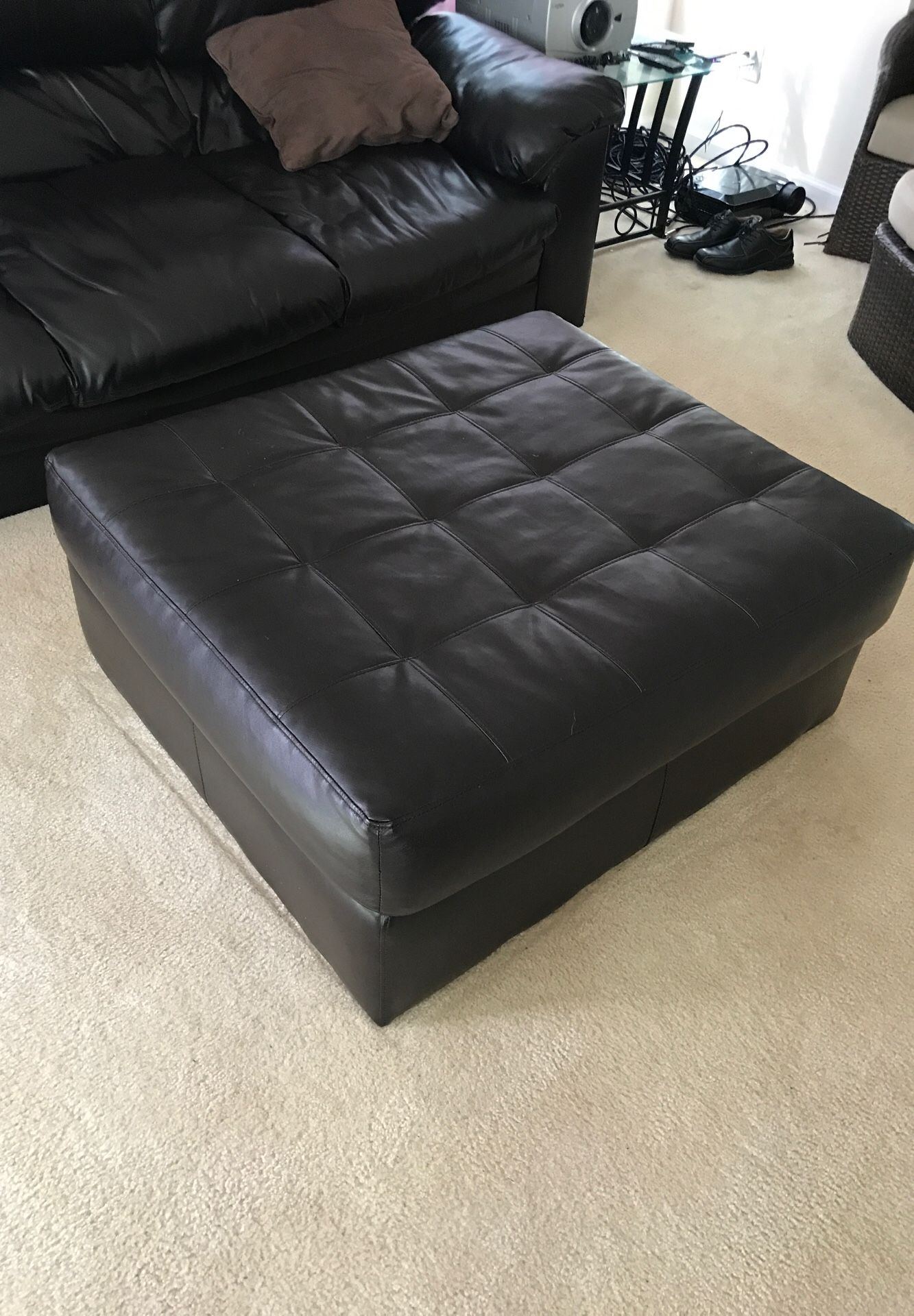 Faux leather Couch and ottoman
