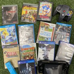 PS3, Sega Genesis, Nintendo 64, Wii U, Wii, PS4, GameCube, Wii Sports, Legend Of Zelda