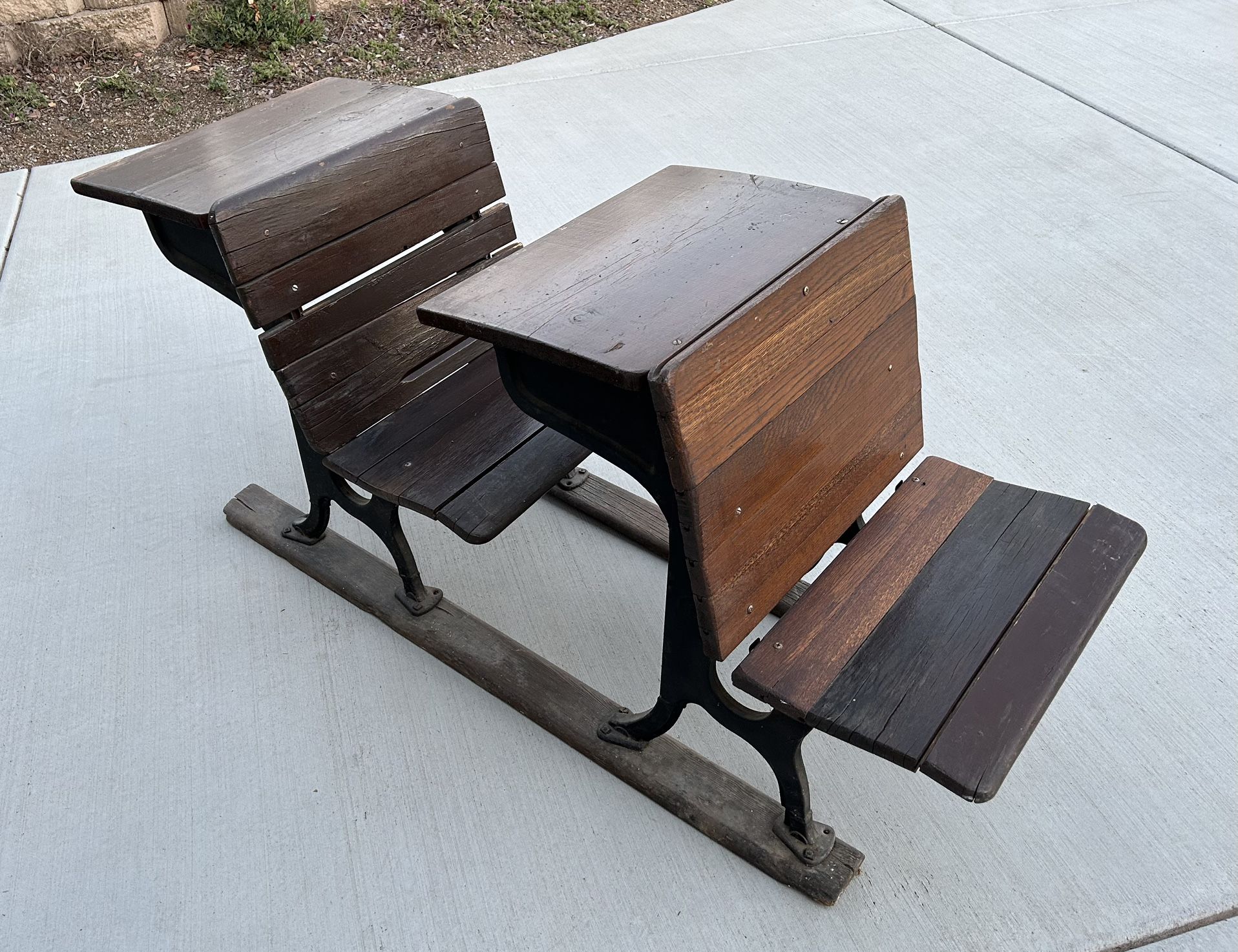 Antique School Desk - Wooden