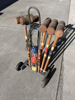 Old vintage croquet set