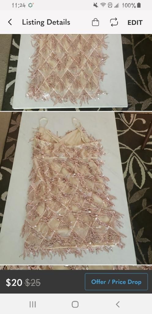 Low Cut Fringe Dress